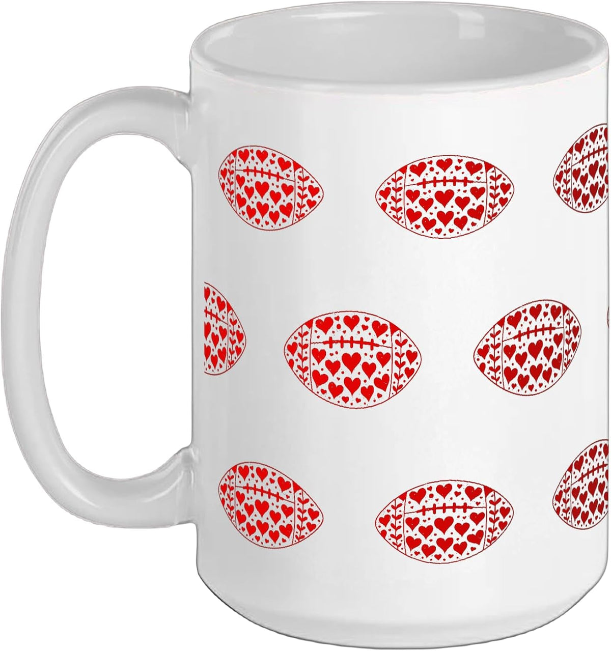 Valentines Day Heart American Football Sports Player Ceramic Mug
