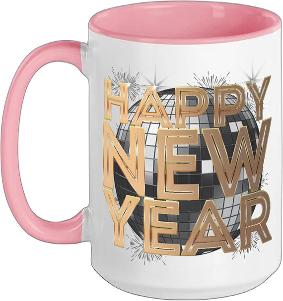 Happy New Year Disco Ball Party Ceramic Mug