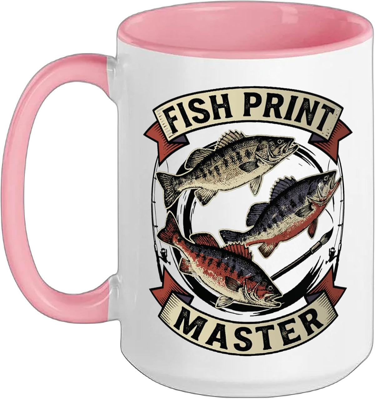 Fish Inked Master Vintage Gyotaku Bass Fishing Angler Ceramic Mug