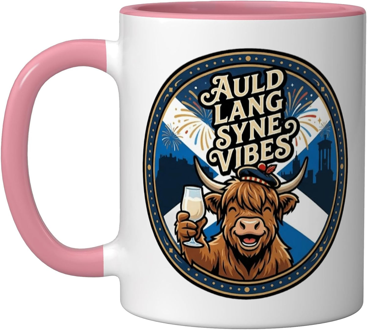 Highland Cow Auld Lang Syne Vibes Ceramic Mug