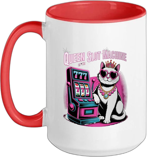 Slot Machine Queen Poker Player Funny Casino Gambling Ceramic Mug