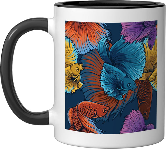 Colorfish Betta Fish Pattern Beautiful Betta Ceramic Mug