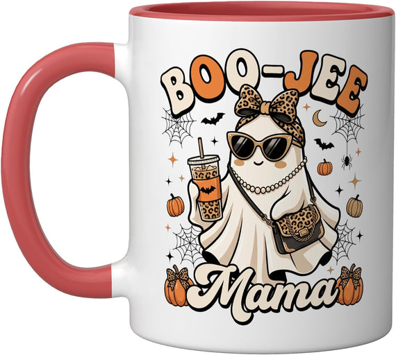 Boo Jee Mama Ghost Leopard Halloween Mom Spooky Ceramic Mug