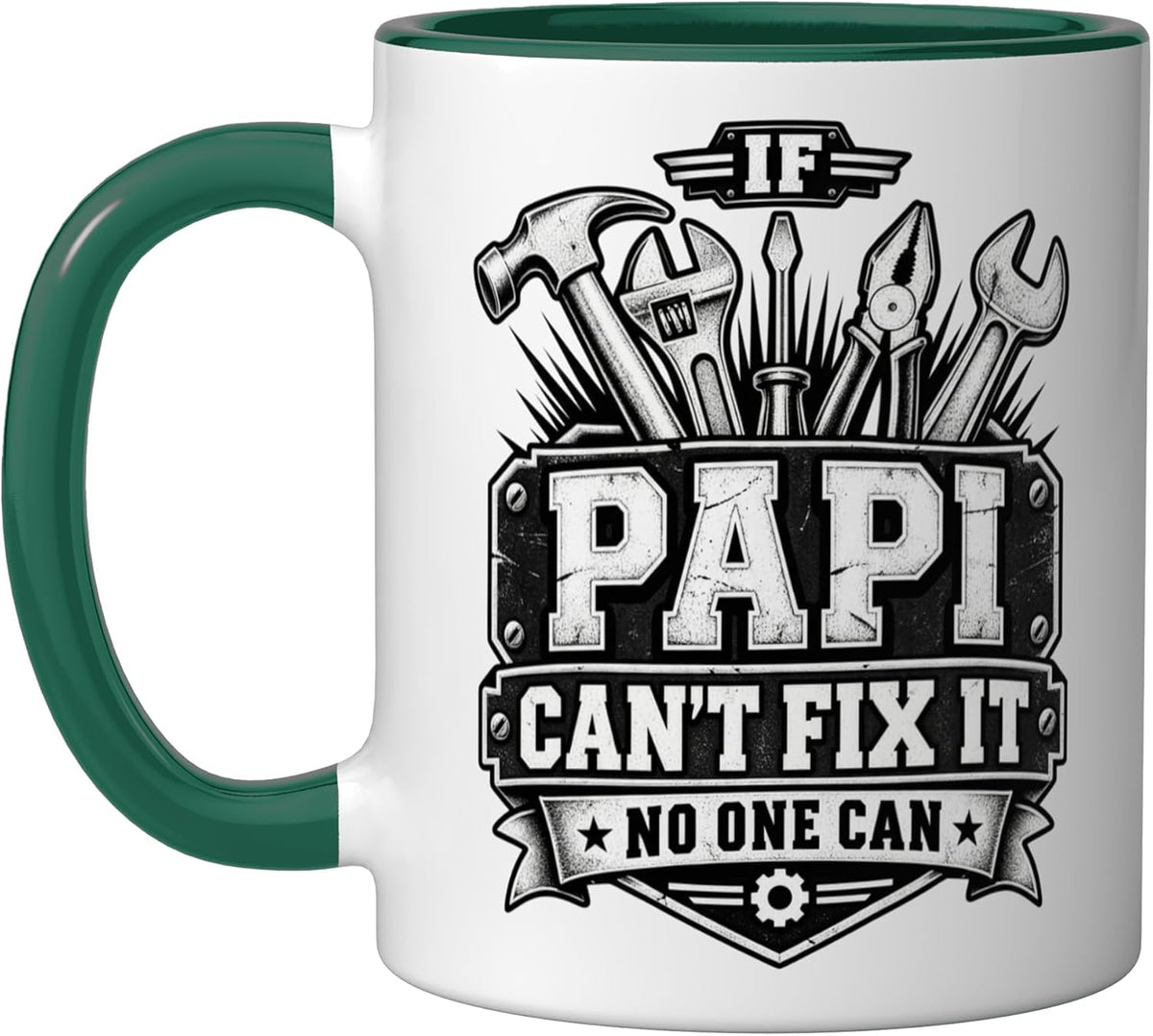 Papi World's Best Papi If Papi Can't Fix It Ceramic Mug