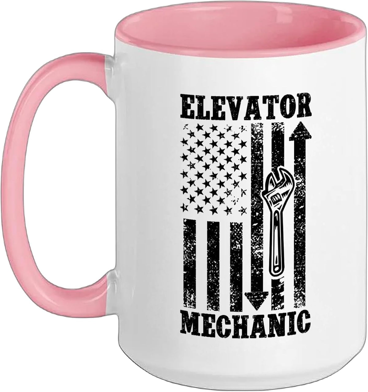 Elevator Mechanic Us Flag Elevator Mechanics Ceramic Mug