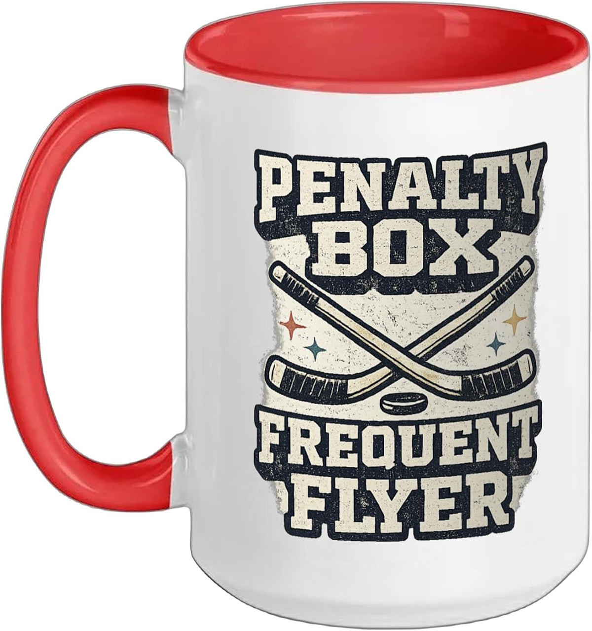 Penalty Box Frequent Flyer Retro Vintage Ice Hockey Ceramic Mug