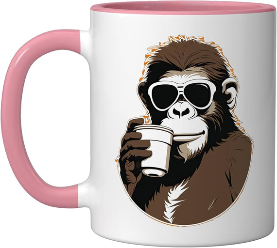 Monkey With Cool Sunglasses And Of Coffee Ape Monkeys Ceramic Mug