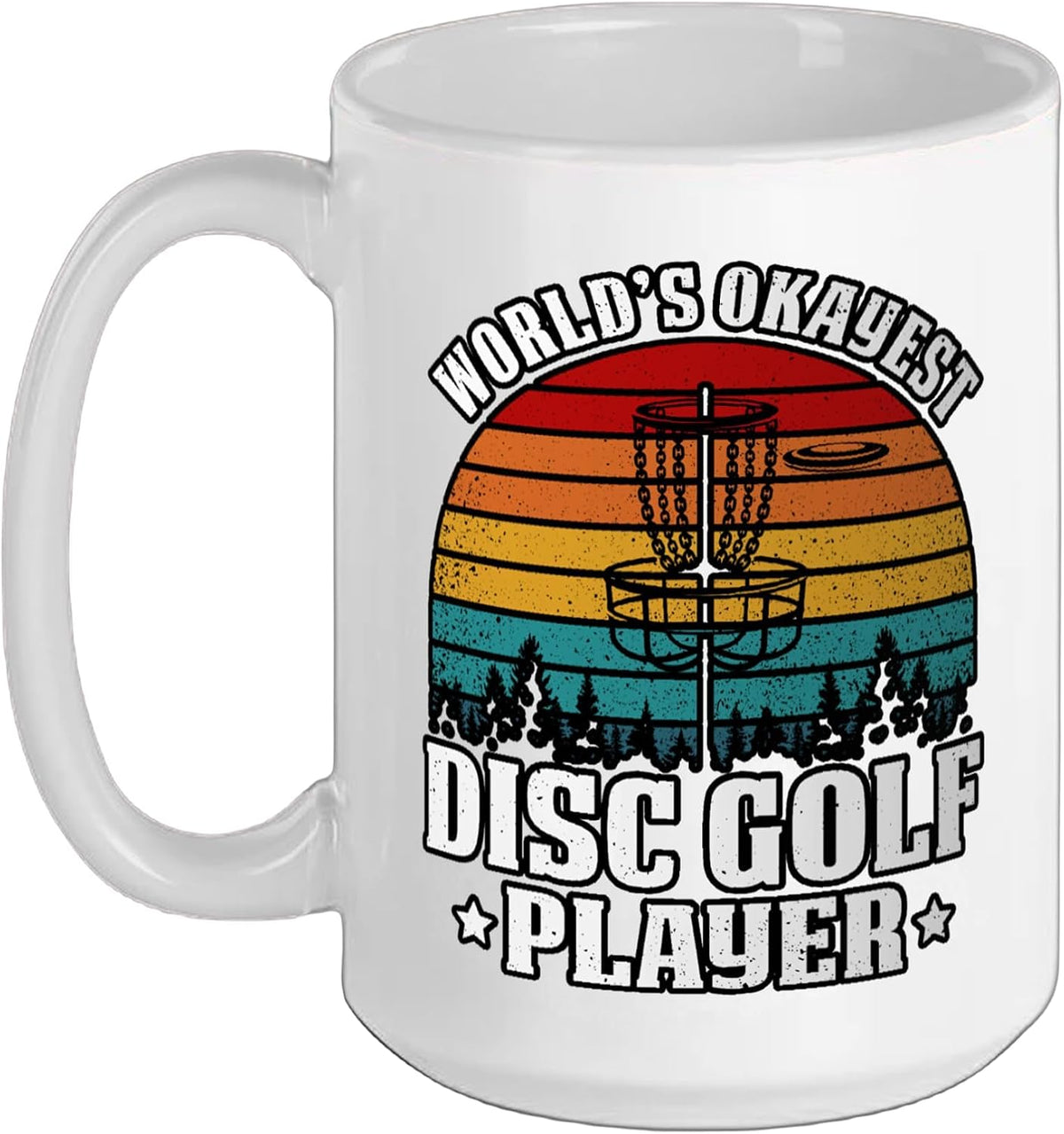 World’S Okayest Disc Golf Player Funny Retro Outdoor Ceramic Mug
