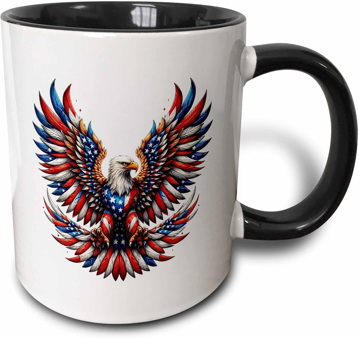 American Eagle Spread Wings Usa Flag Patriotic Ceramic Mug