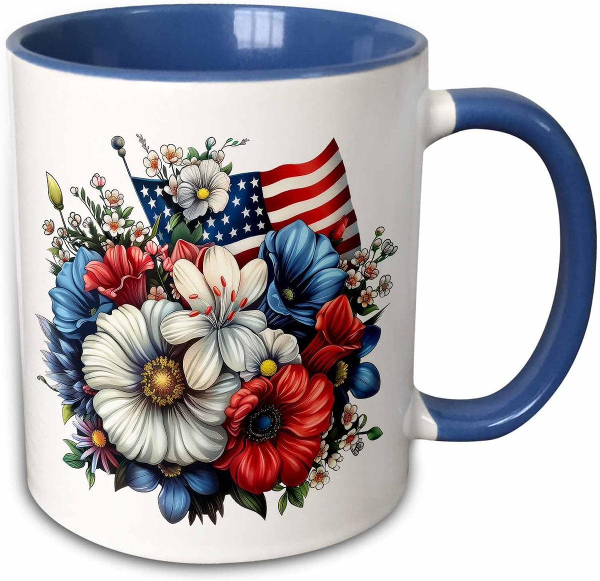 Floral Artsy Composition Of Flowers Ceramic Mug