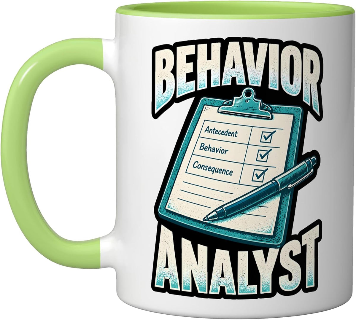 Behavior Analyst Abc Data Clipboard Aba Therapist Ceramic Mug