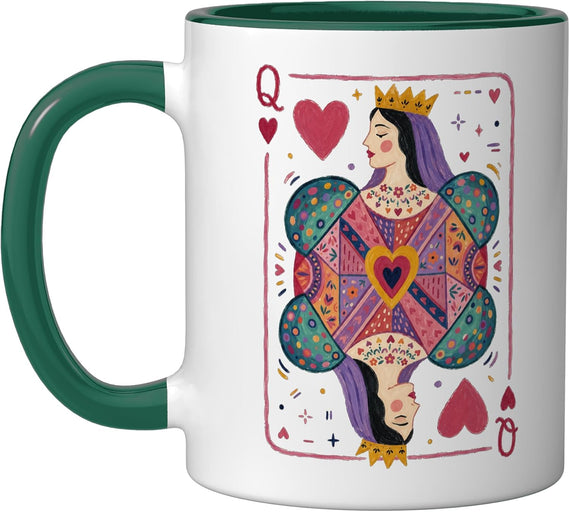 Queen Of Hearts Playing Card Poker Gambling Card Player Ceramic Mug