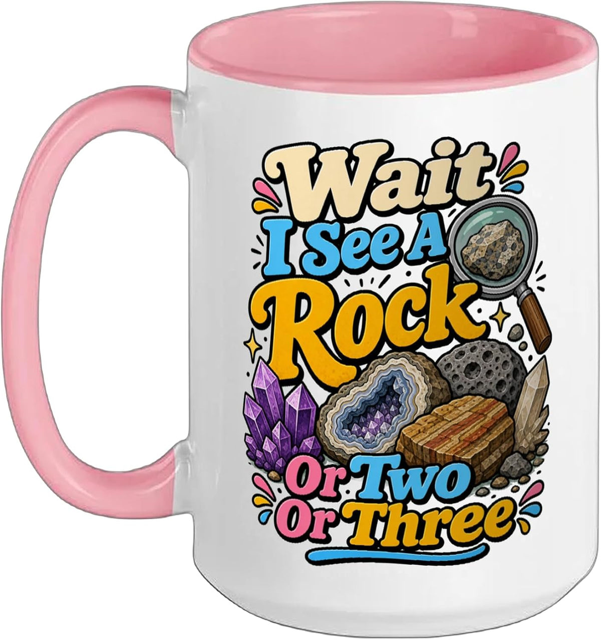 Funny Geology Rocks Magnifying Glass Geologist Ceramic Mug