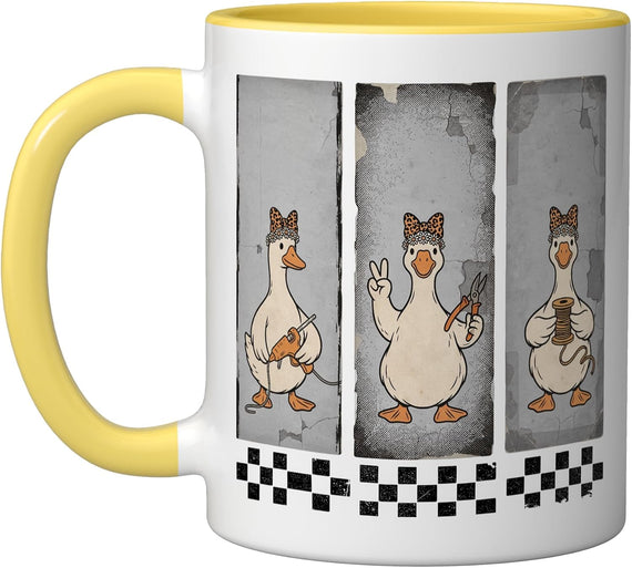 Crafting Duck Seamstress Glue Gun Leopard Bow Ceramic Mug