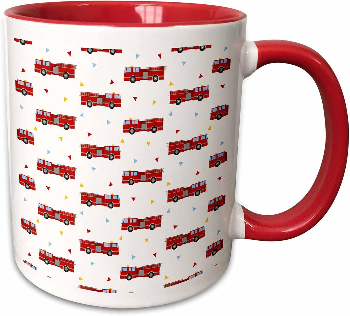 Firetruck Pattern Ceramic Mug