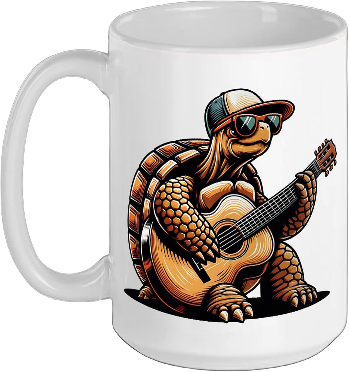 Cool Turtle Playing Acoustic Guitar With Sunglasses Ceramic Mug