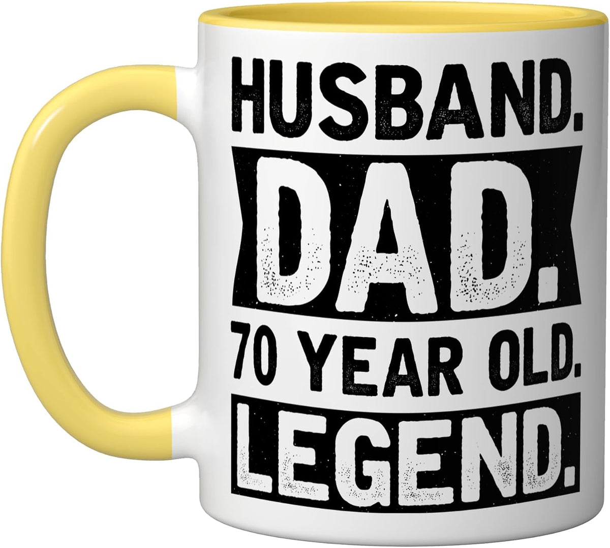 Husband Dad 70 Year Old Legend Birthday Ceramic Mug