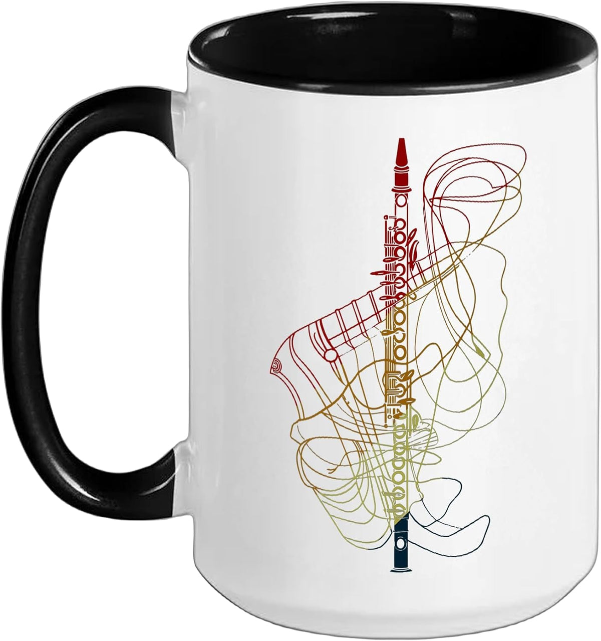 Flute Sketch Retro Style Ceramic Mug