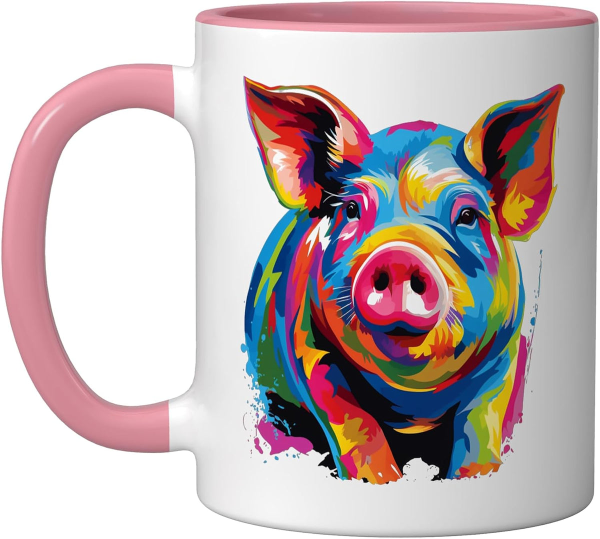 Cool Colorful Pig Portrait Graphic Ceramic Mug