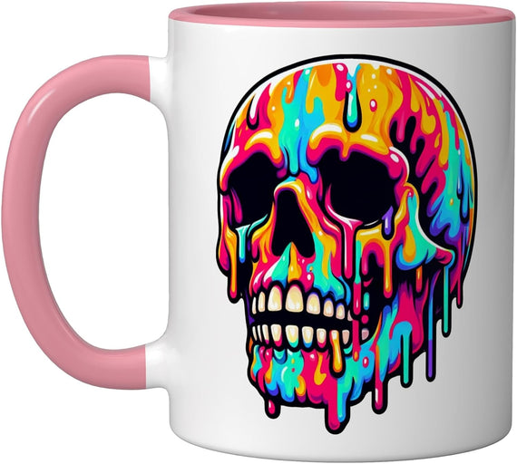 Melting Multicolor Skull Pop Art Psychedelic Ceramic Mug