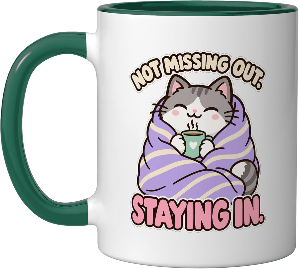 Introvert Cat Staying in Not Missing Out Cozy Ceramic Mug