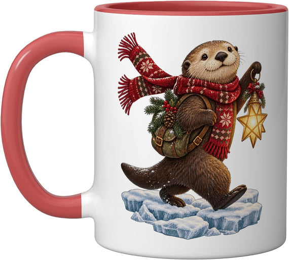 Sea Otter Lantern Christmas Animal Mug