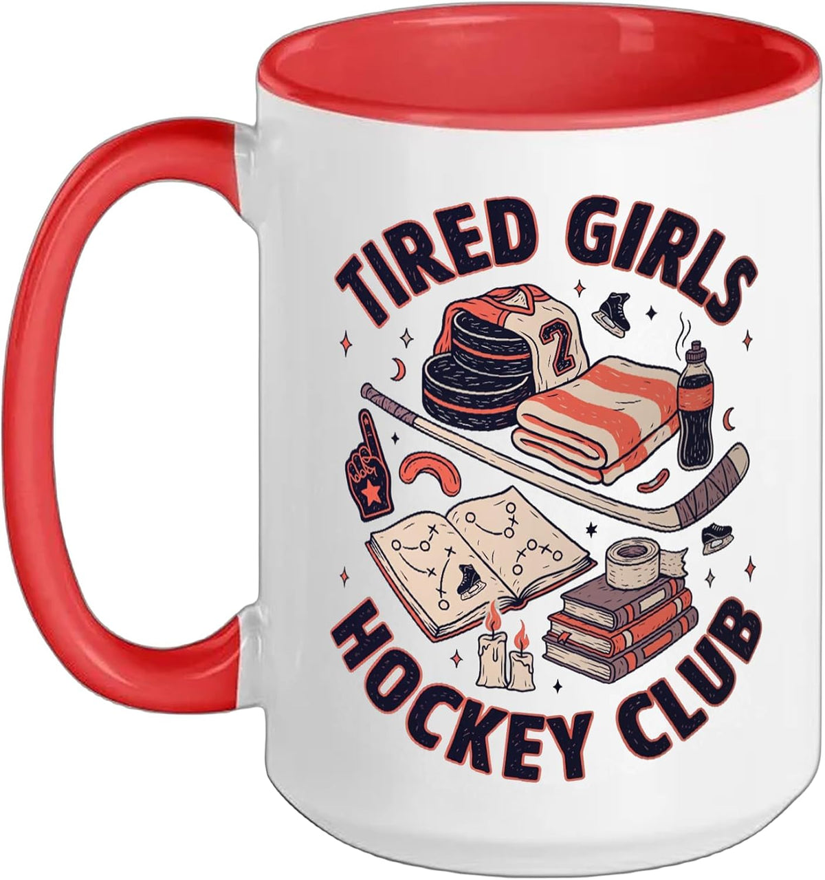 Tired Girls Hockey Club Funny Ceramic Mug