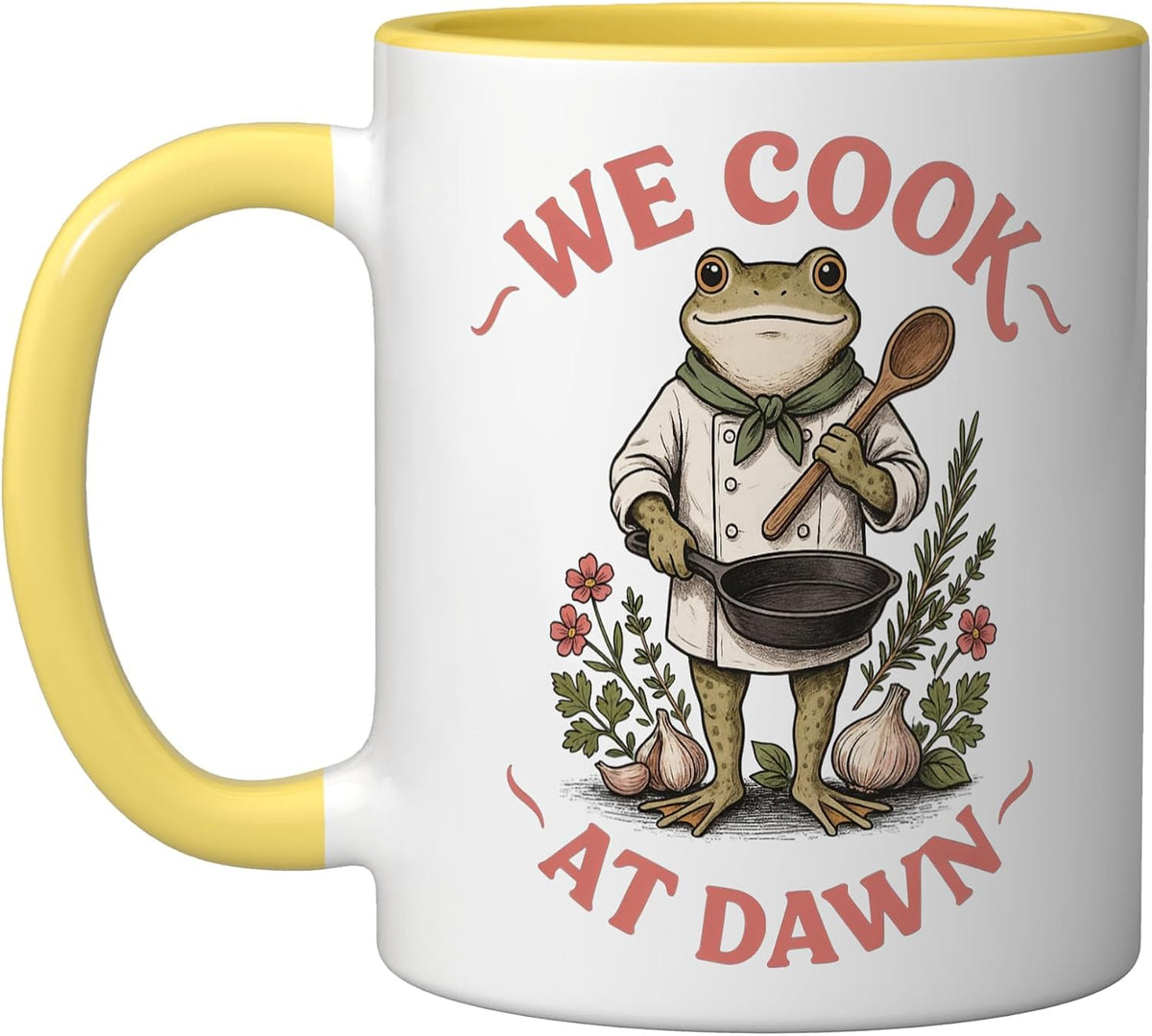 We Cook At Dawn Frog Chef Ceramic Mug