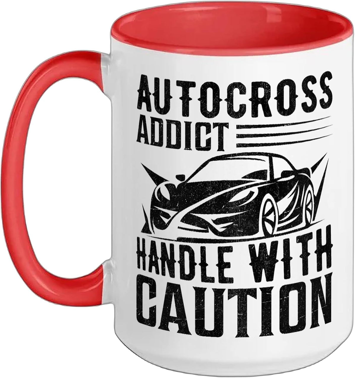 Autocross Addict Handle With Caution Car Racing Ceramic Mug