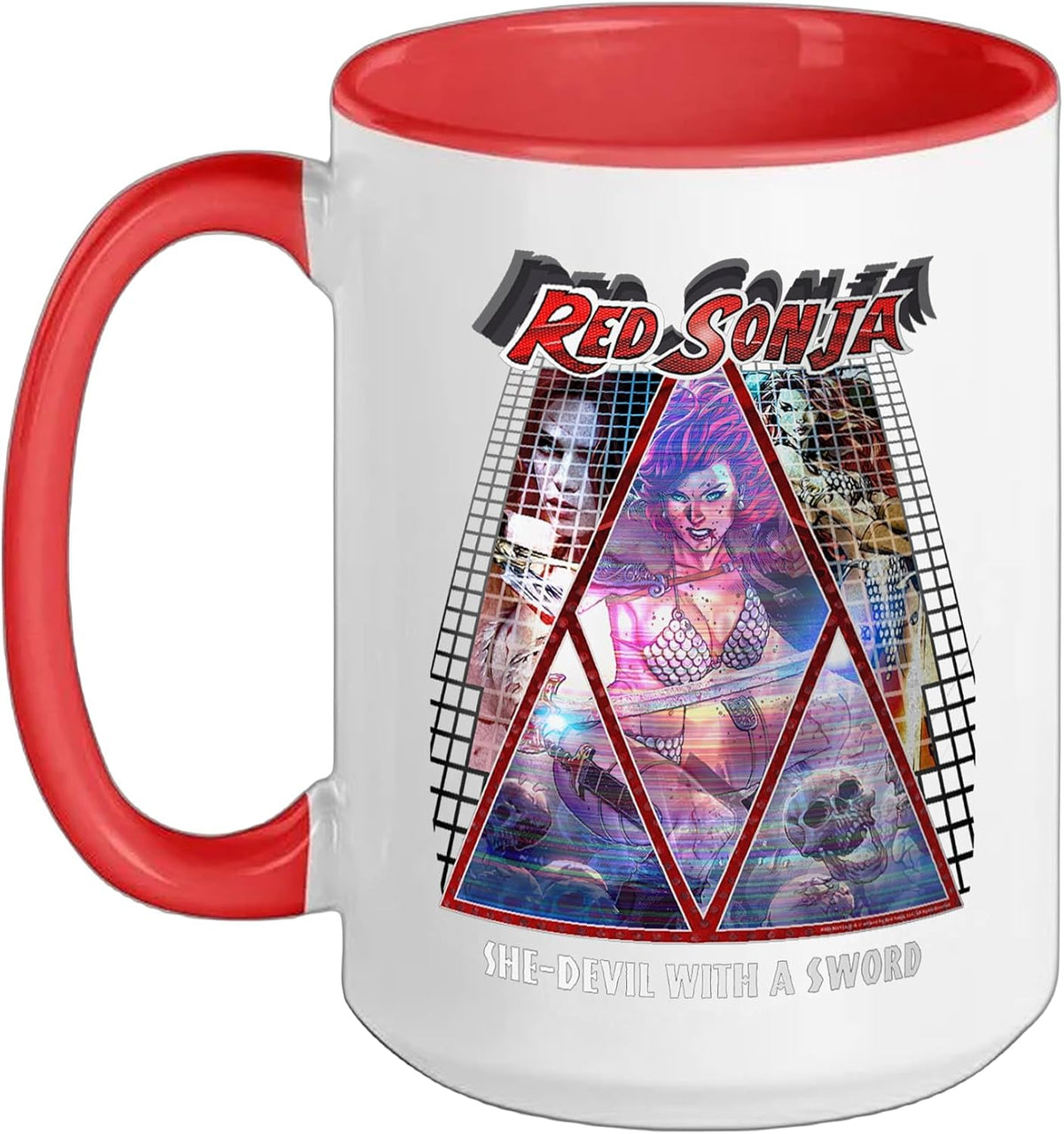 Red Sonja Poster Synthwave Redhead Epic Cyberpunk Retro Ceramic Mug