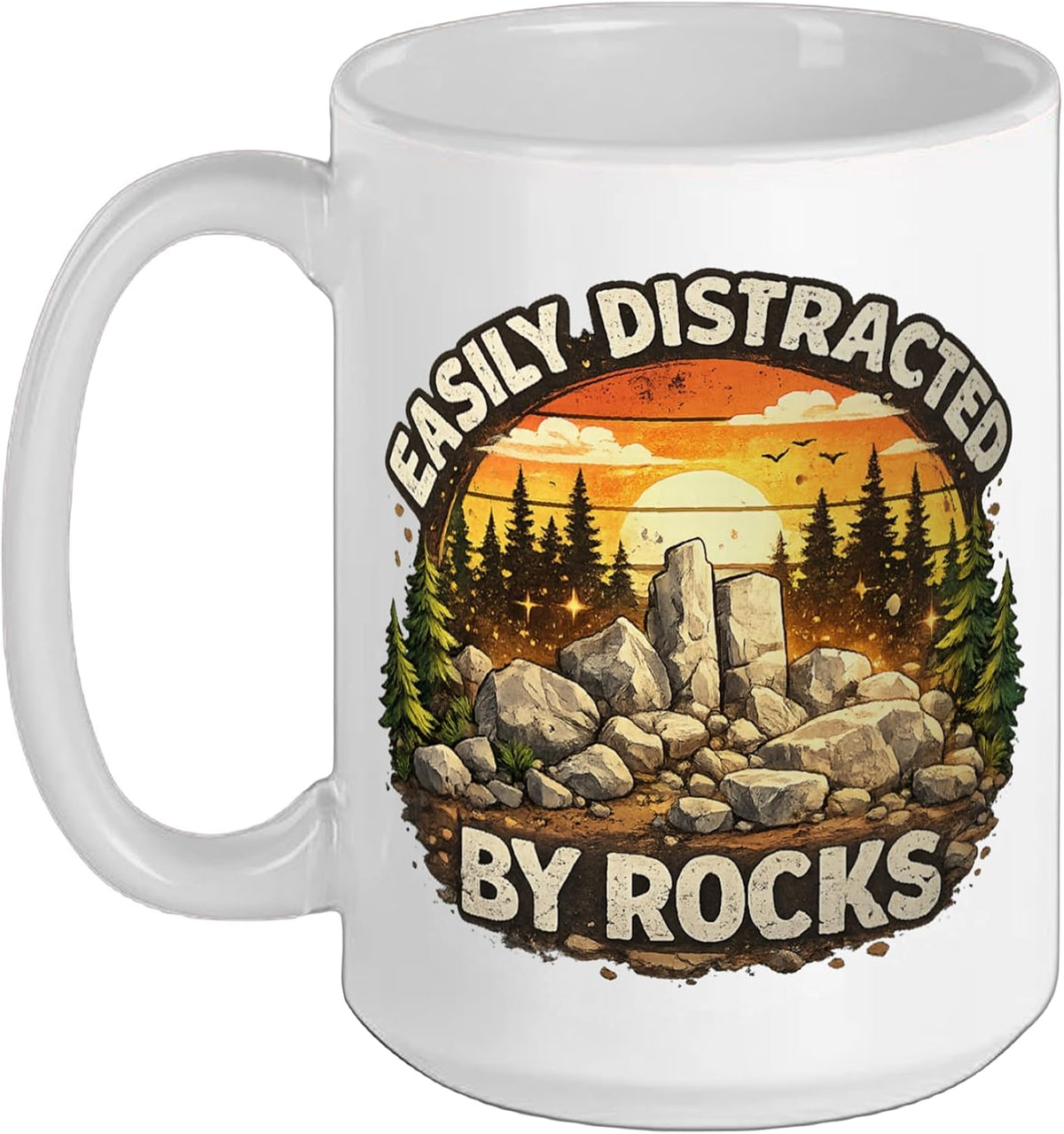 Easily Distracted By Rocks Funny Geology Student Geologist Ceramic Mug