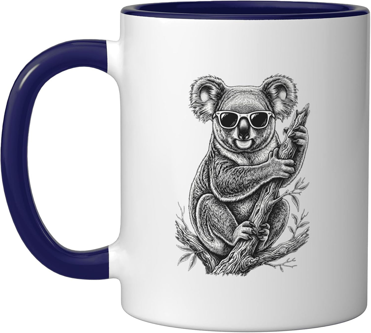 Koala Sunglasses Illustration Potrait Cute Koala Bear Ceramic Mug