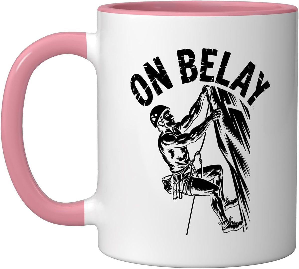 Rock Climbing Belay Vintage Badge Rope Partner Trust Lead Ceramic Mug