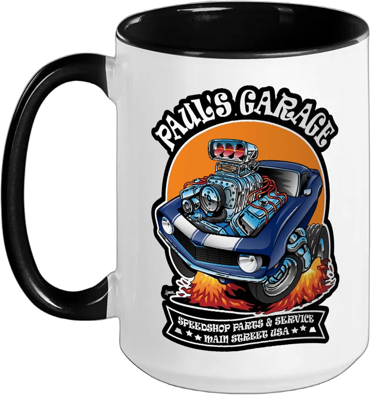 Paul's Garage Hotrod Classic Car Design For The Name Paul Ceramic Mug