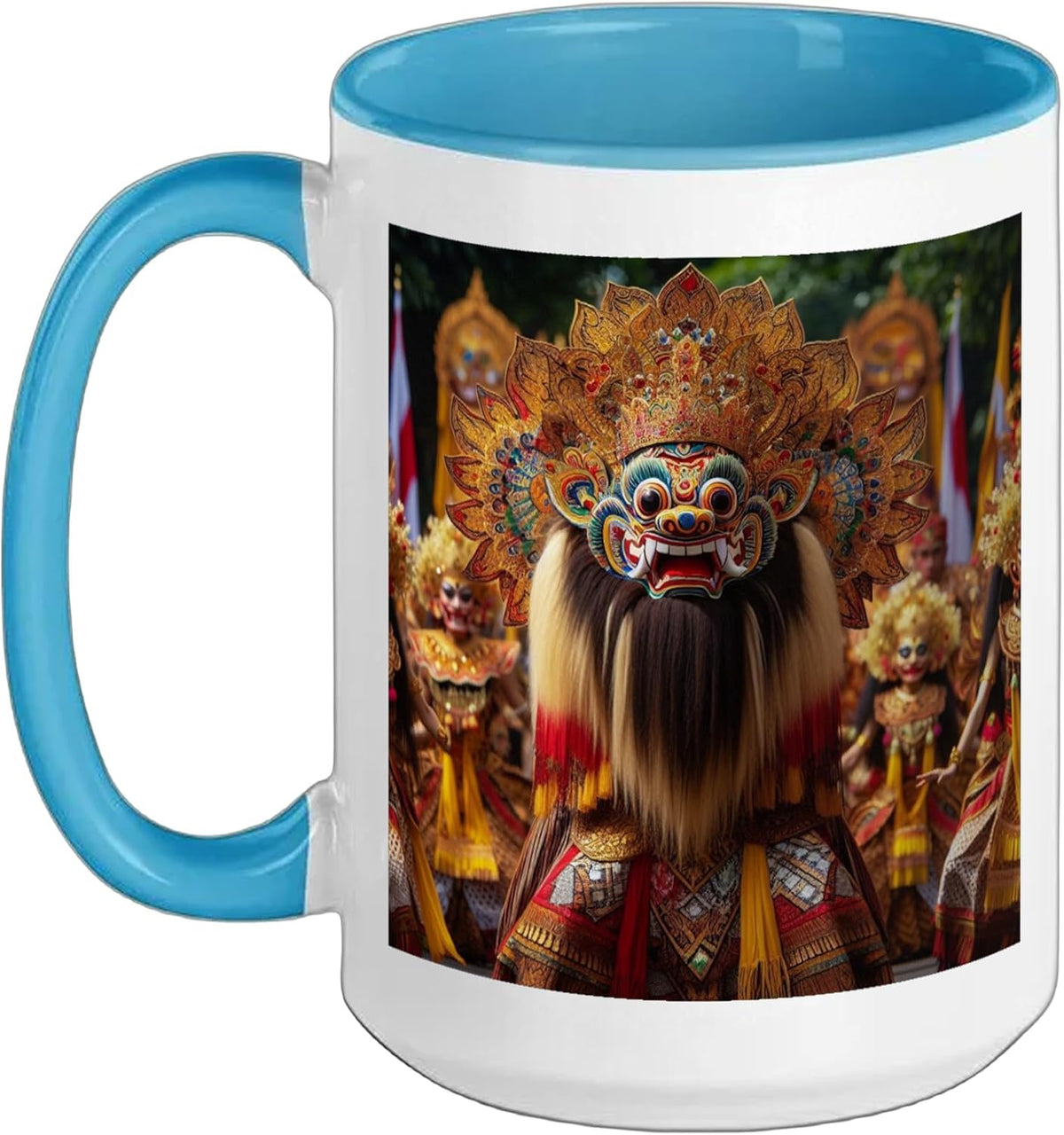 Barong Balinese Mythology King Of Spirits Lion Mask Ceramic Mug