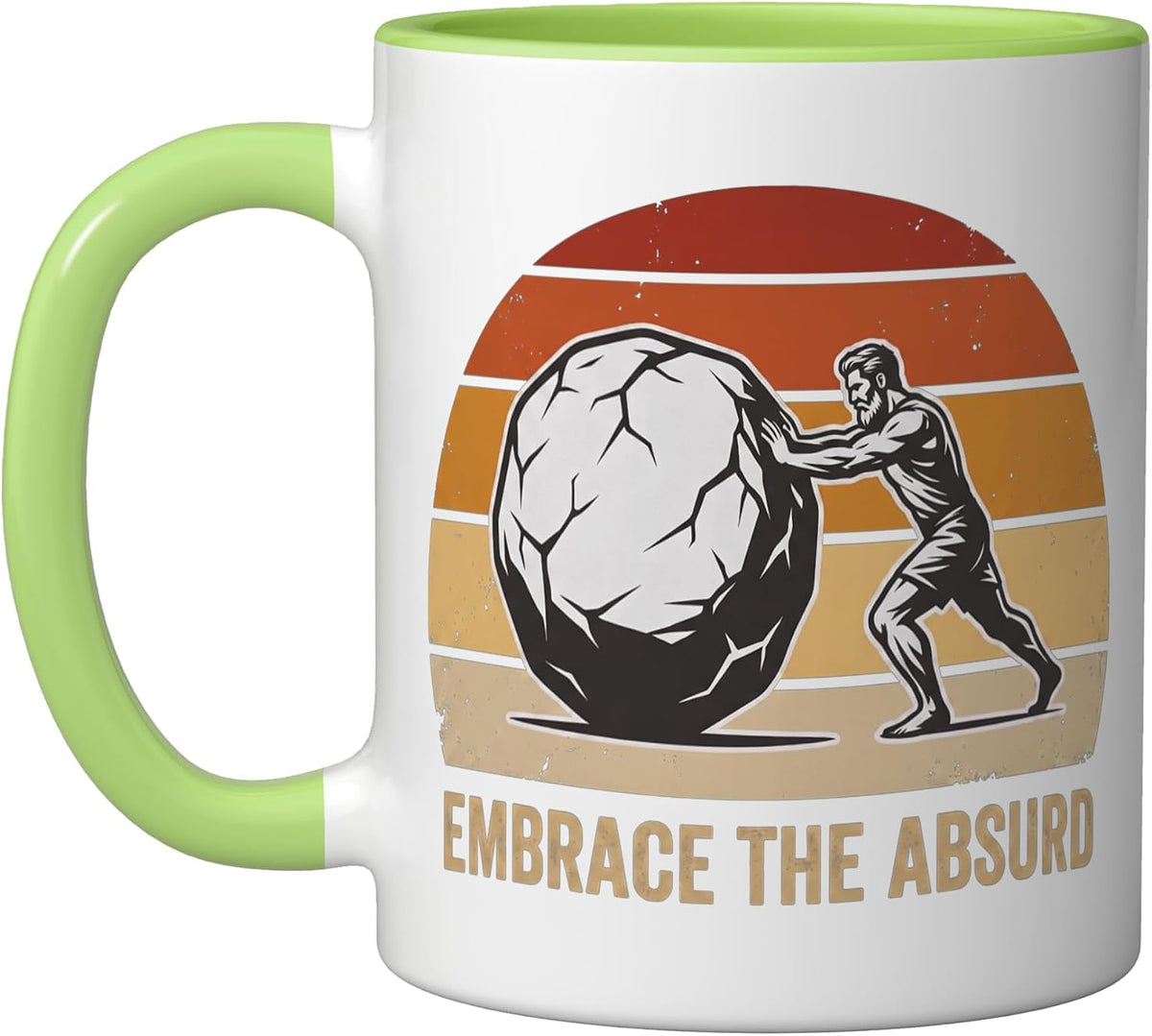 Embrace The Absurd Sisyphus Philosophy Hipster Print Ceramic Mug