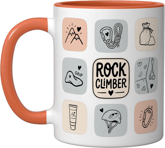 Rock Climbing Climber Bouldering Sport Trad Boulder Climb Ceramic Mug
