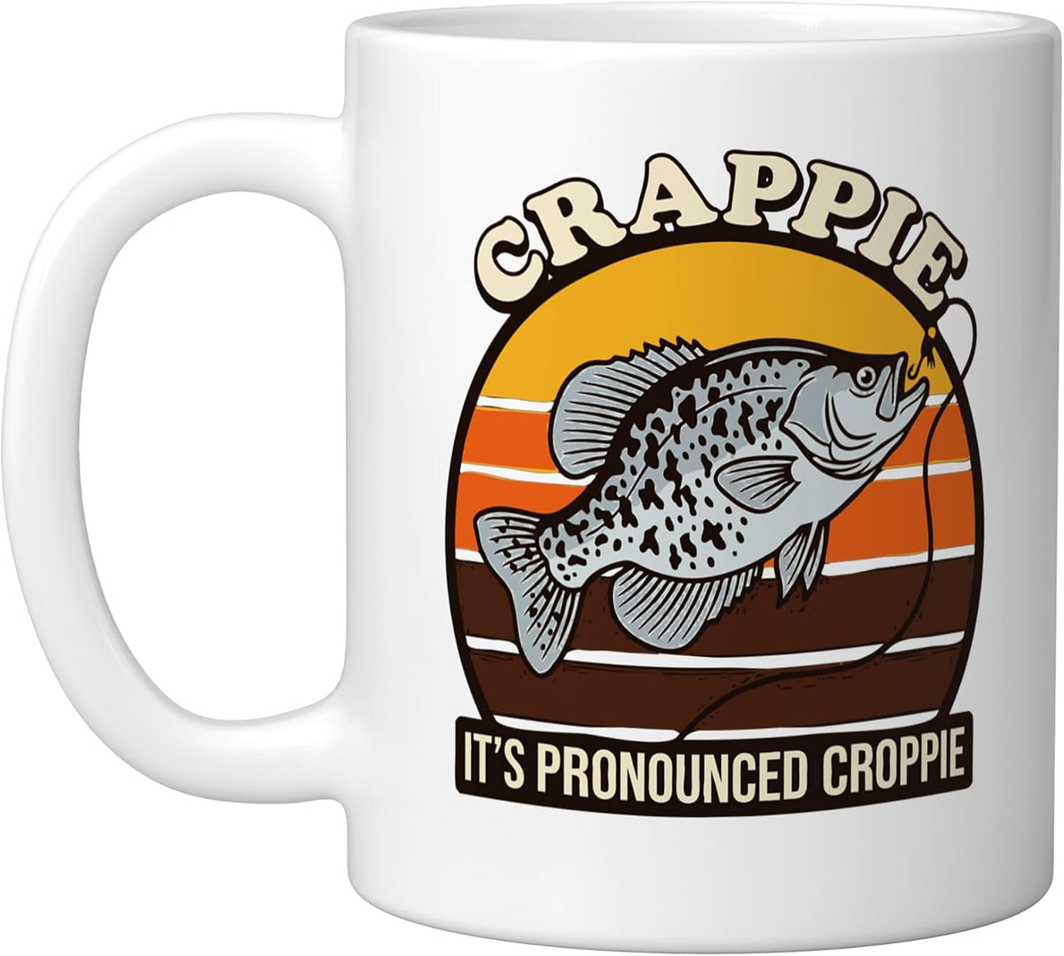 Crappie Fishing Gifts Men Funny Pronounced Croppie Ceramic Mug