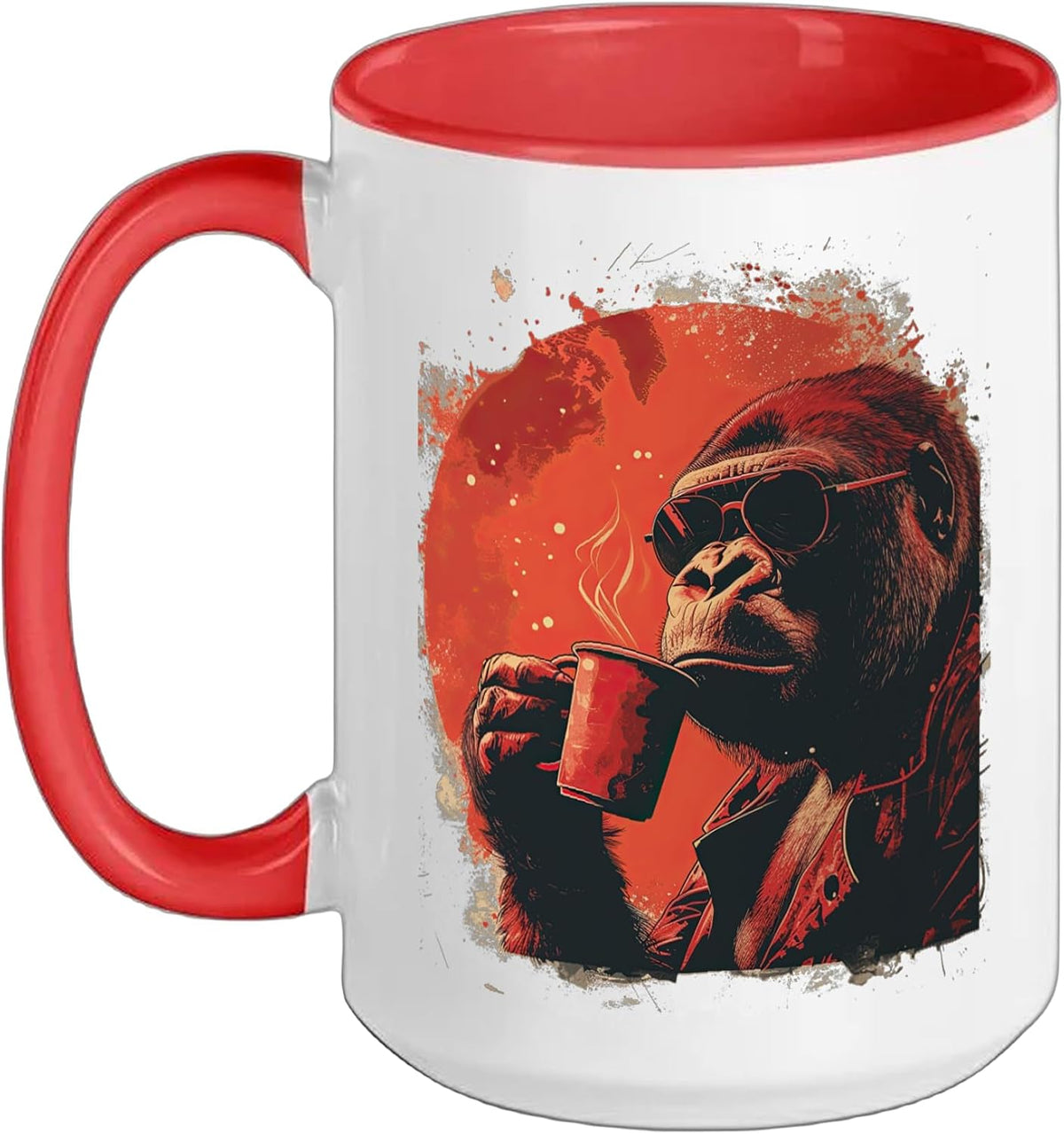 Monkey With Cool Sunglasses And Of Coffee Ape Monkeys Ceramic Mug