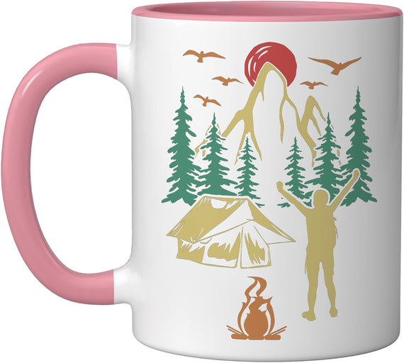 Retro Campgrounds Glamping Backpacking Camper Camping Ceramic Mug