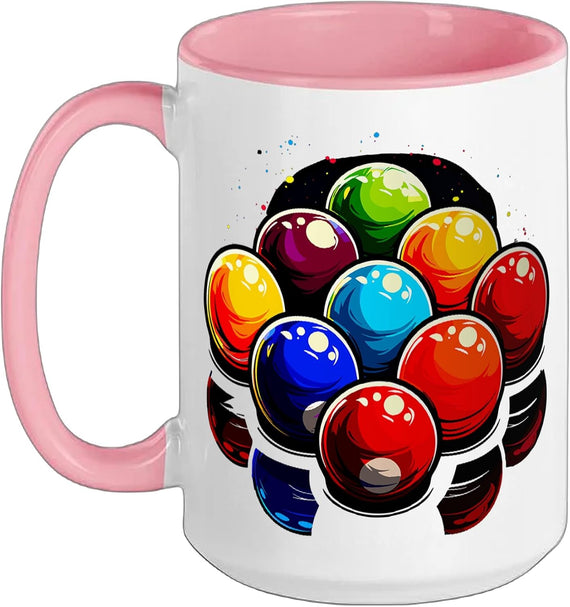 Billiards Balls Graphic Poolroom Ceramic Mug