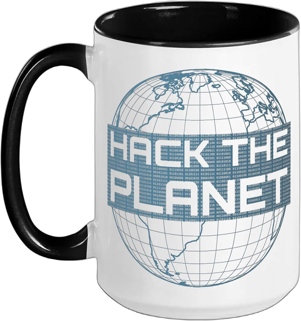 Hack The Planet - Blue Globe Design For Computer Hackers Ceramic Mug