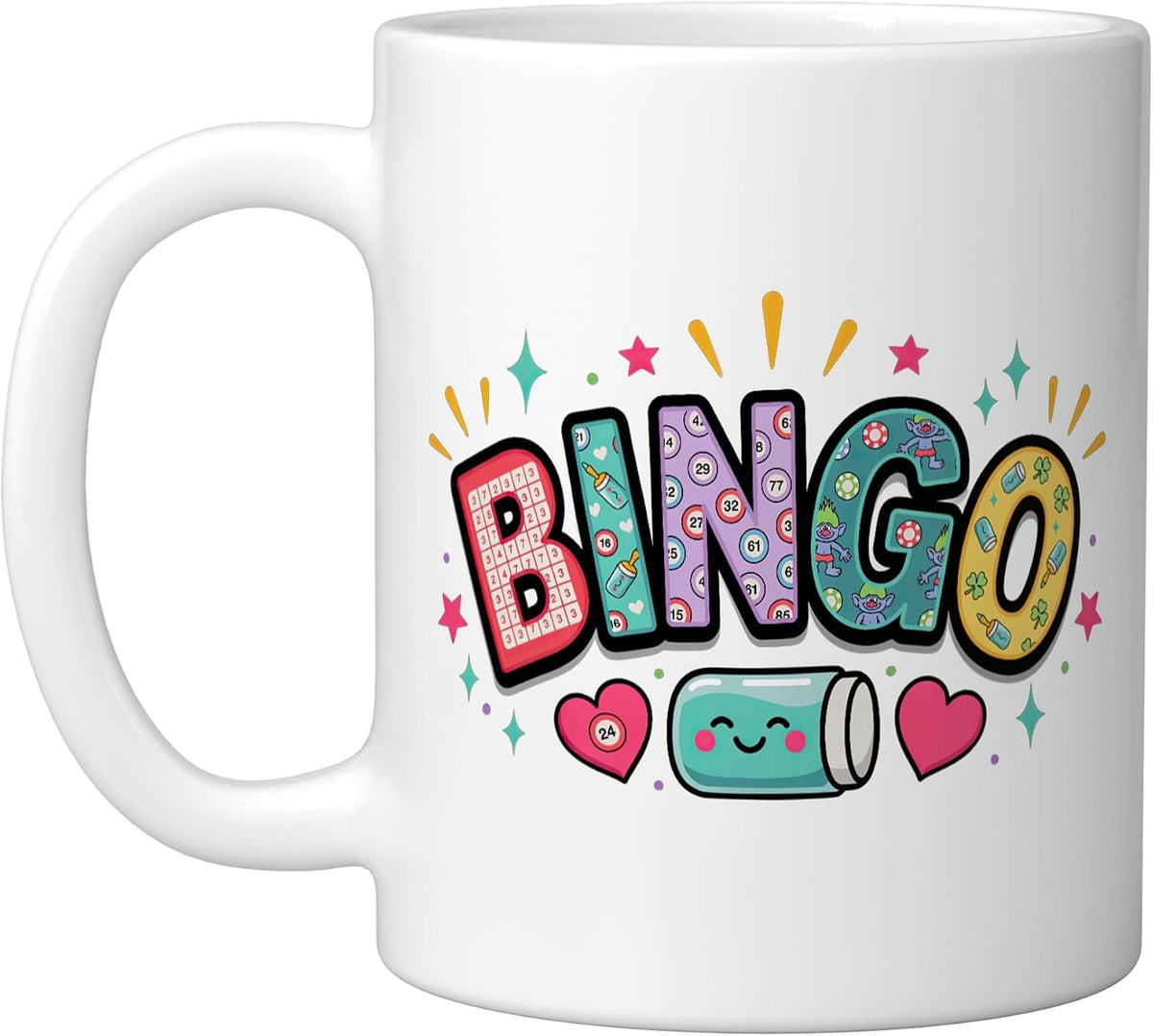 Bingo Game Hall Traditional Lottery Player Gambling Play Ceramic Mug