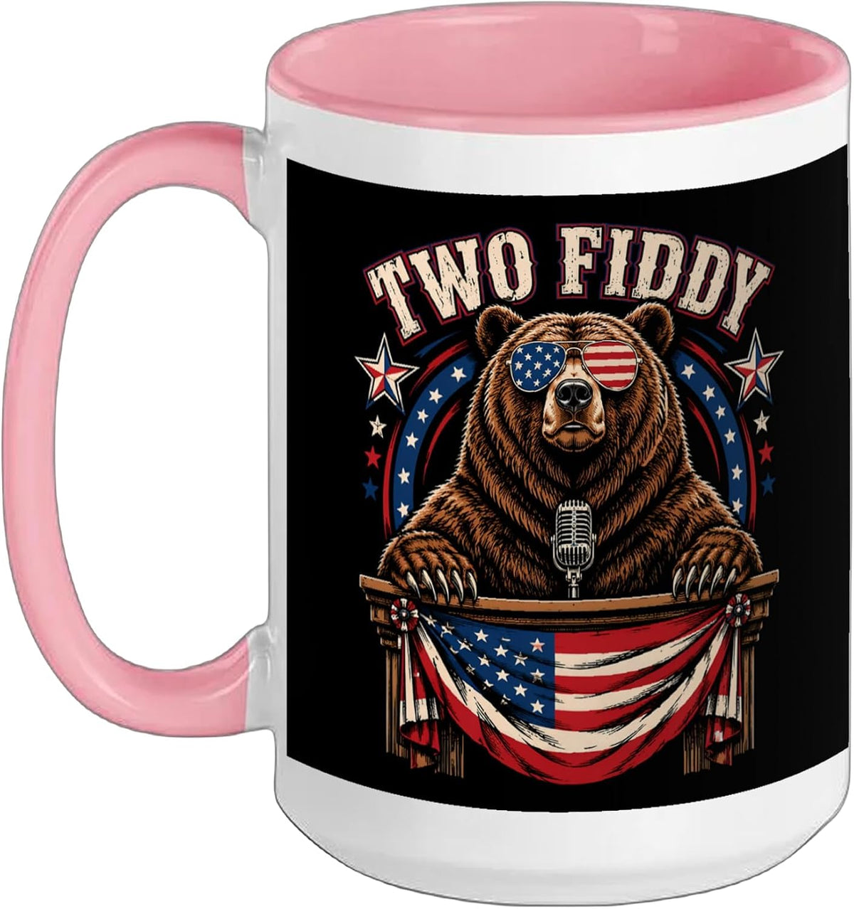 Two Fiddy Grizzly Bear American Vintage Ceramic Mug