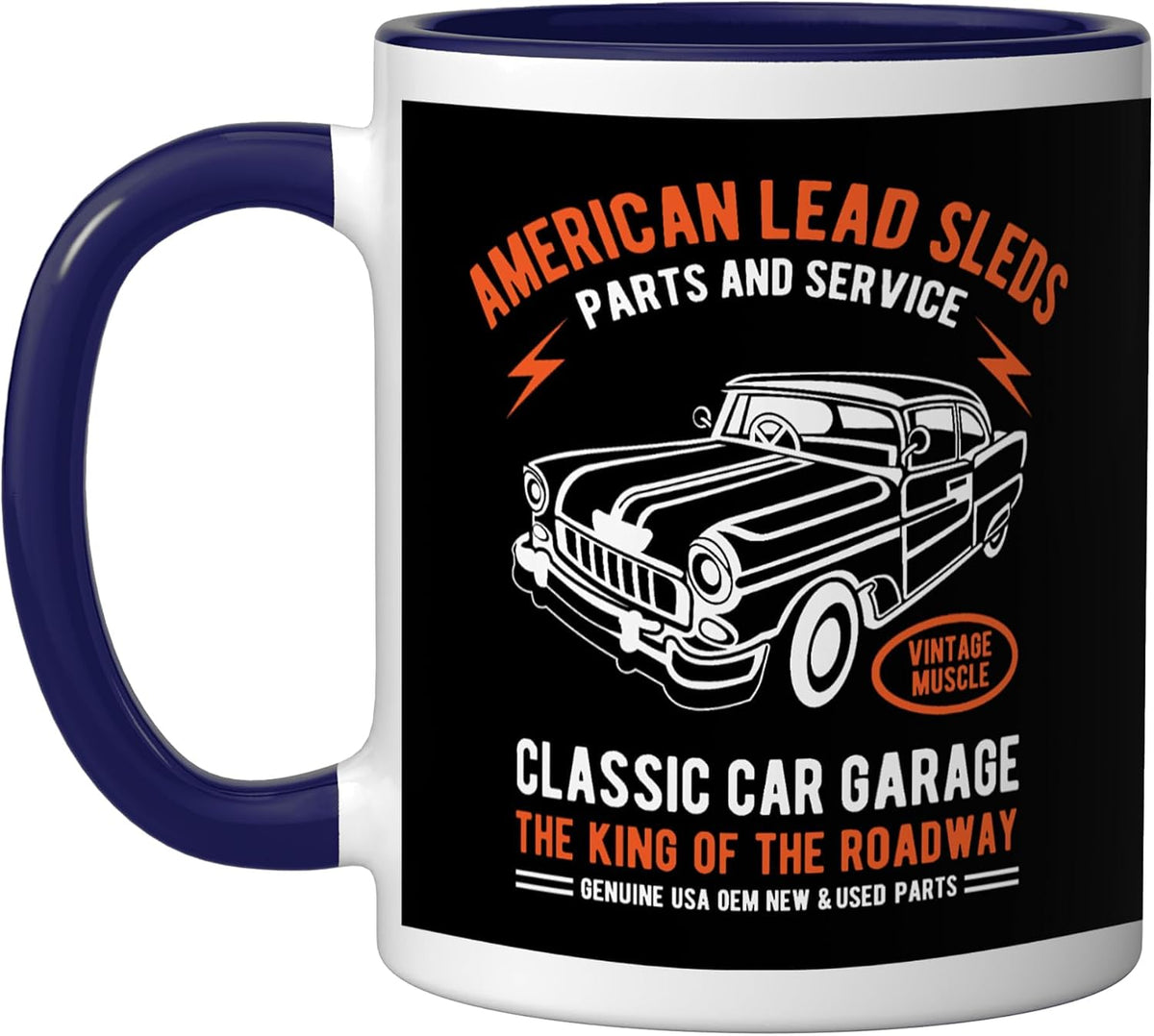American Lead Sleds Classic Car Garage Design Ceramic Mug