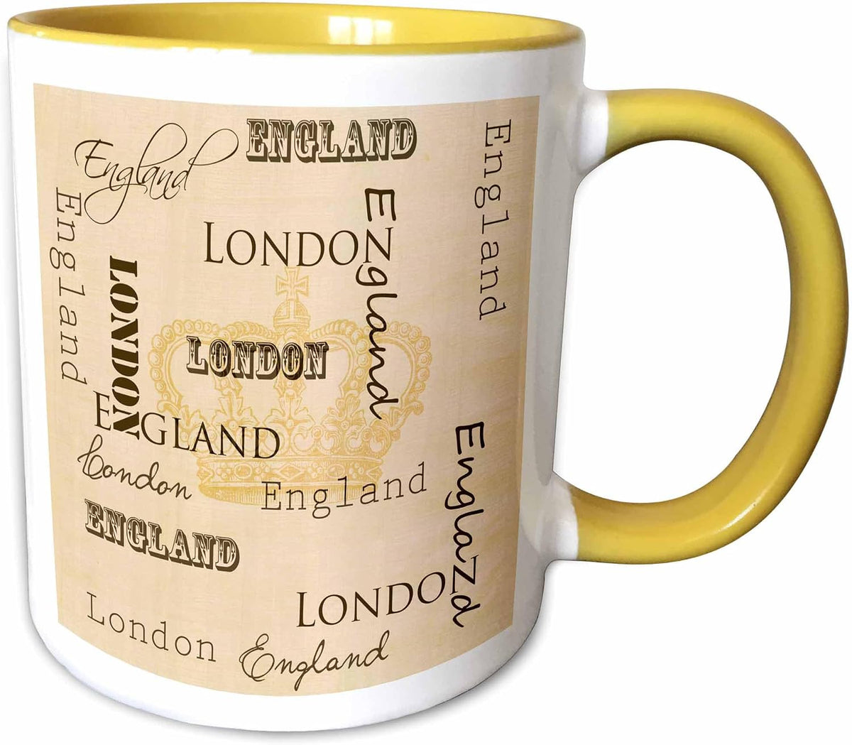 London Typography With Crown Ceramic Mug