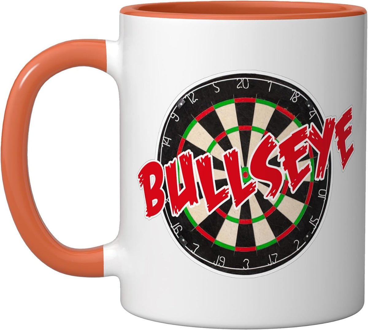 In The Middle Bullseye Dartboard Darts Player Illustration Ceramic Mug