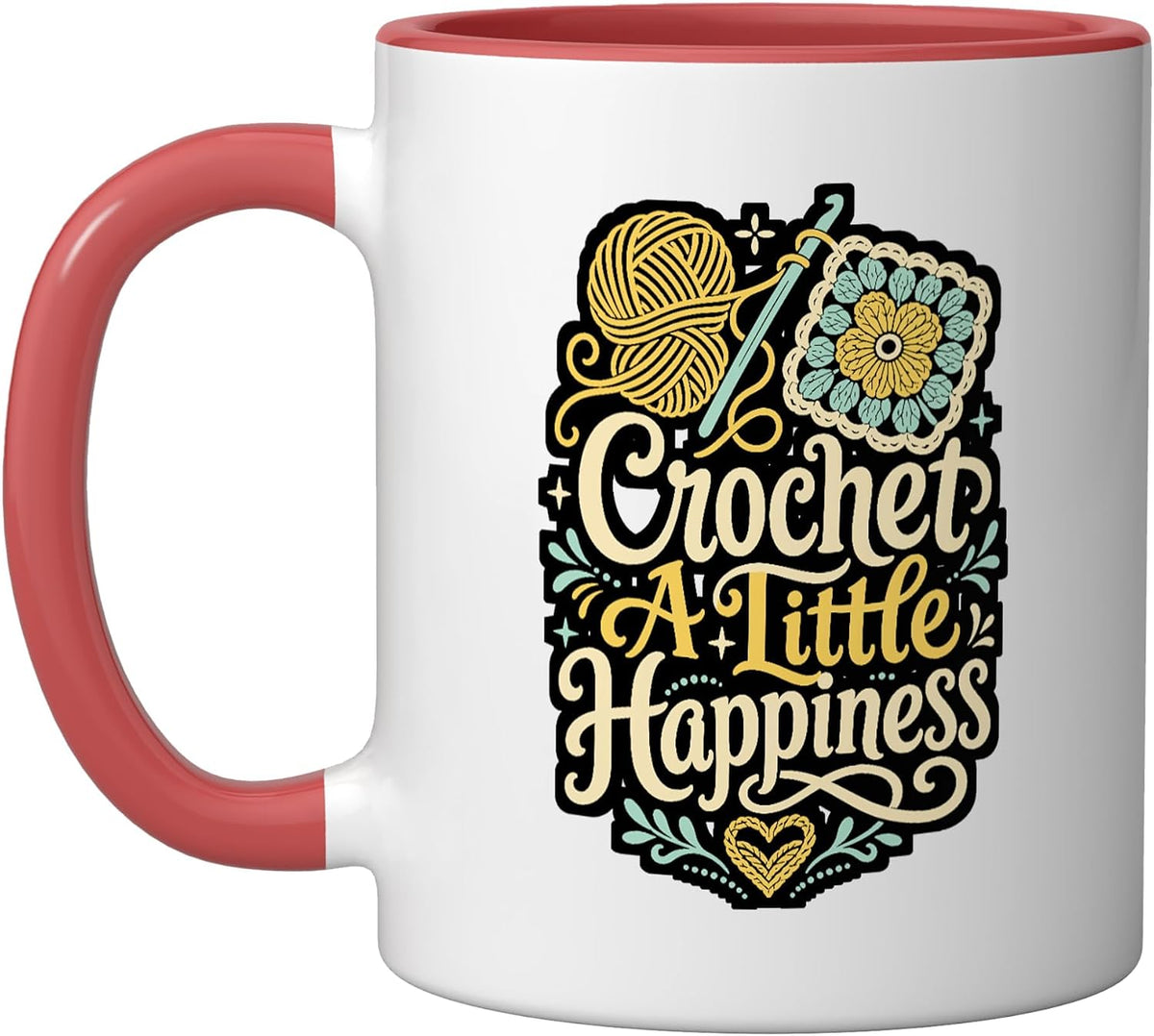 Crochet A Little Happiness Yarn Granny Square Ceramic Mug