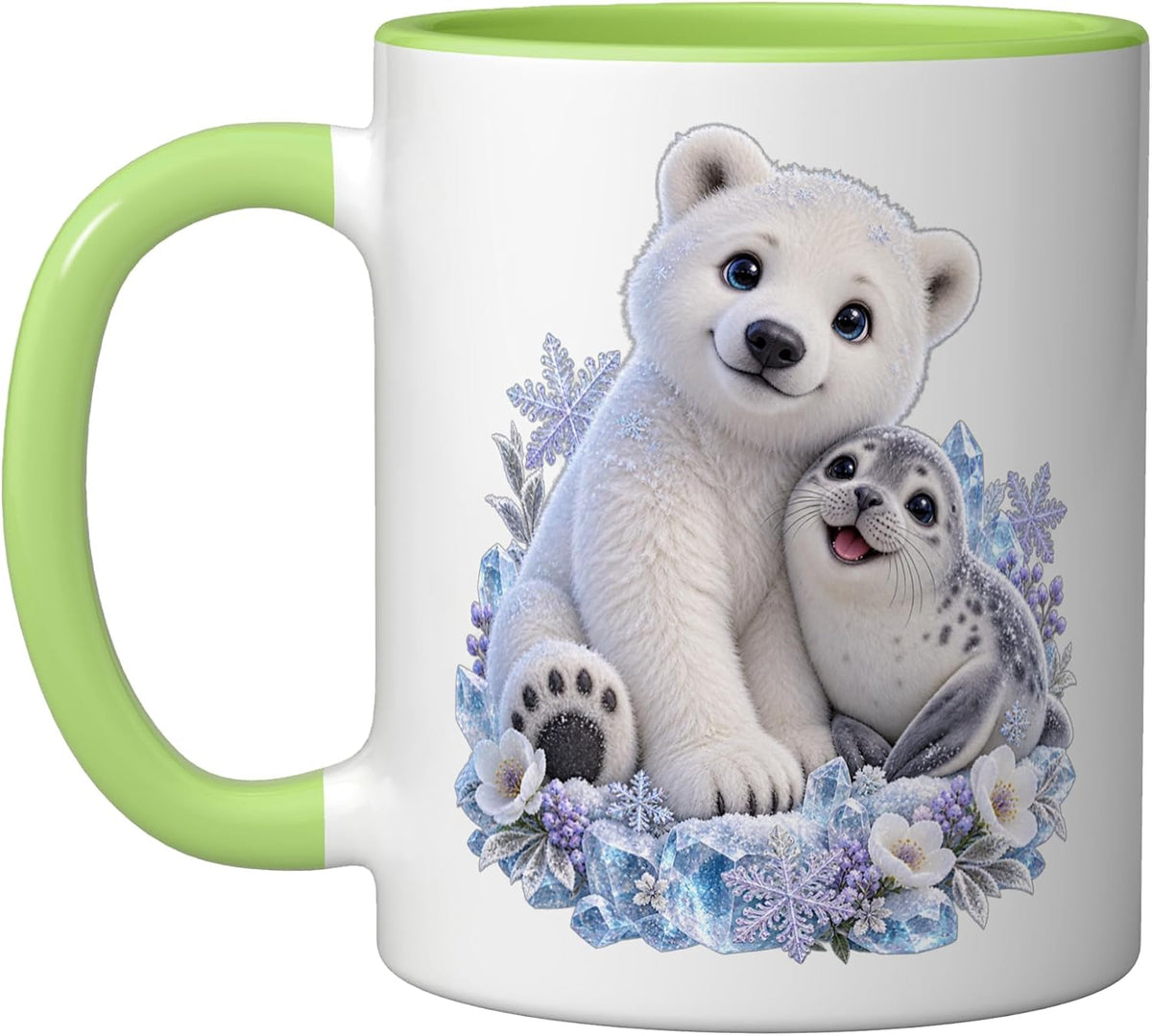 Cute Pola Bear Design Baby Robbe And Polar Bear Ceramic Mug