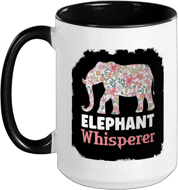 Elephant Whisperer Floral Elephant Ceramic Mug